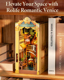 Rolife Romantic Venice DIY Book Nook Kits for Adults 3D Wooden Puzzle-Bookshelf Insert Booknook-Miniature Kit