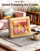 Rolife Sweet Scoopery Ice Cream DIY Miniature House Kit Creative Frame 3D Wall-Mountable Mini Room Building Set