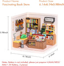 Rolife Fascinating Book Store LED Building Blocks for Adults,1:24 Toy Building Sets,Model Building Kits