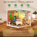 Rolife Blooming Tea Garden Super Creator-DIY Plastic Miniature House for Adults, Mini Blocks Model Kit Building Set