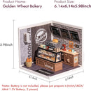 Rolife Golden Wheat Bakery LED Building Blocks for Adults,1:24 Toy Building Sets,Model Building Kits