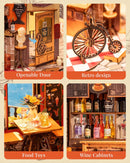 Rolife Cheers Bar & Dining DIY Miniature House Kit for Adults, Mini Wooden Dollhouse, Tiny House Diorama Building Kits