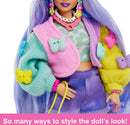 Barbie Extra Doll with Pet Koala, Wavy Lavender Hair, Butterfly Sweater Outfit and Accessories