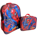 Marvel Spiderman 16" School Backpack with Large Pocket & Rectangular Lunch Bag