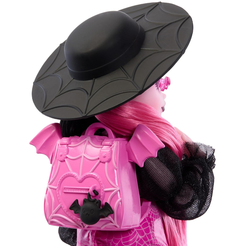 Monster High Draculaura Doll with Pet Bat-Cat Count Fabulous & Accessories Like Backpack, Spell Book, Bento Box & More