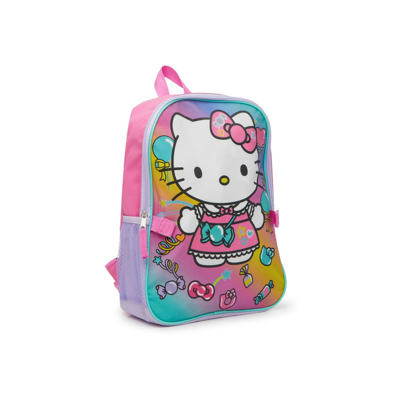 Hello Kitty 16" Backpack Rainbows w/ Detachable Insulated Lunch Bag set