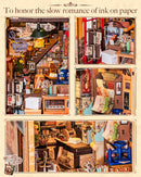 Rolife 3D Wooden Puzzle Book Nook Wisdom Stationery Shop, Book Themed Decorative Insert, Creative DIY Kit