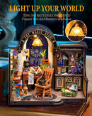Rolife DIY Miniature Doll House Kit with Furniture for Children Adult Wooden Kits Toy (The Magic Study)