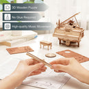 ROKR 3D Wooden Puzzles for Adults 223pcs Piano Model Kit 1:20 Scale Building Puzzles Wooden Music Box