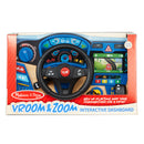 Melissa & Doug Vroom & Zoom Interactive Wooden Dashboard Steering Wheel Pretend Play Driving Toy