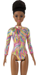 Barbie Career Rhythmic Gymnast Brunette Doll (12-in/3040-cm), Leotard and Accessories