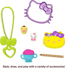 Hello Kitty Tea Party Compact with 2 Sanrio Minis Figures, Stationery Notepad