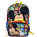 Disney Mickey Backpack for School with Rectangular Lunch Bag, for Kids