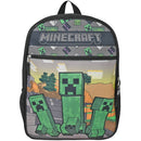 Minecraft Creeper and Mobs 16 Backpacks Front Pocket, Green Boys Kids