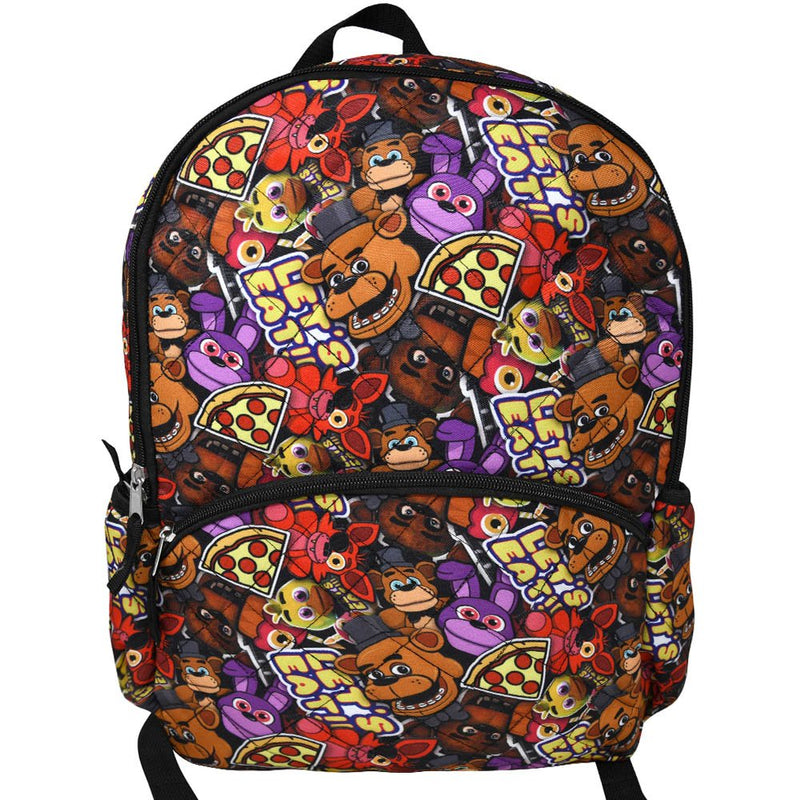 Five Nights At Freddys 16" Backpack with All Over Print with Front Pocket