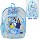 Bluey 16" Clear Backpack for Kids Transparent Bag with 2 Side Mesh Pockets
