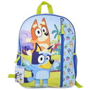 Bluey piggybacking Bingo Nylon Blue Kids 16" School Backpack for Girls and Boys ages 3+