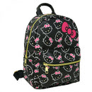 Hello Kitty Teen Bows All Over Print Polyester Mini Backpack, Black