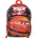 Disney Cars Lightning Mcqueen 16" Red Nylon School Backpack for Kids, with a front Pocket