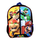Nintendo Super Mario Bros 16" Polyester School Backpack with Front Zipper and two Side Mesh Pockets