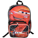 Disney Cars Lighting McQueen 16" Backpack for School with Rectangular Lunch Bag, for Kids