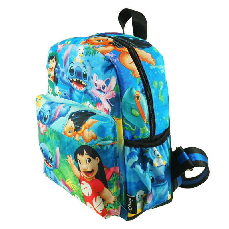 Disney Lilo and Stitch Deluxe Polyester 12" School Backpack for Kids
