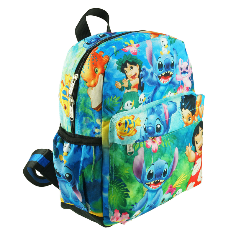 Disney Lilo and Stitch Deluxe Polyester 12" School Backpack for Kids