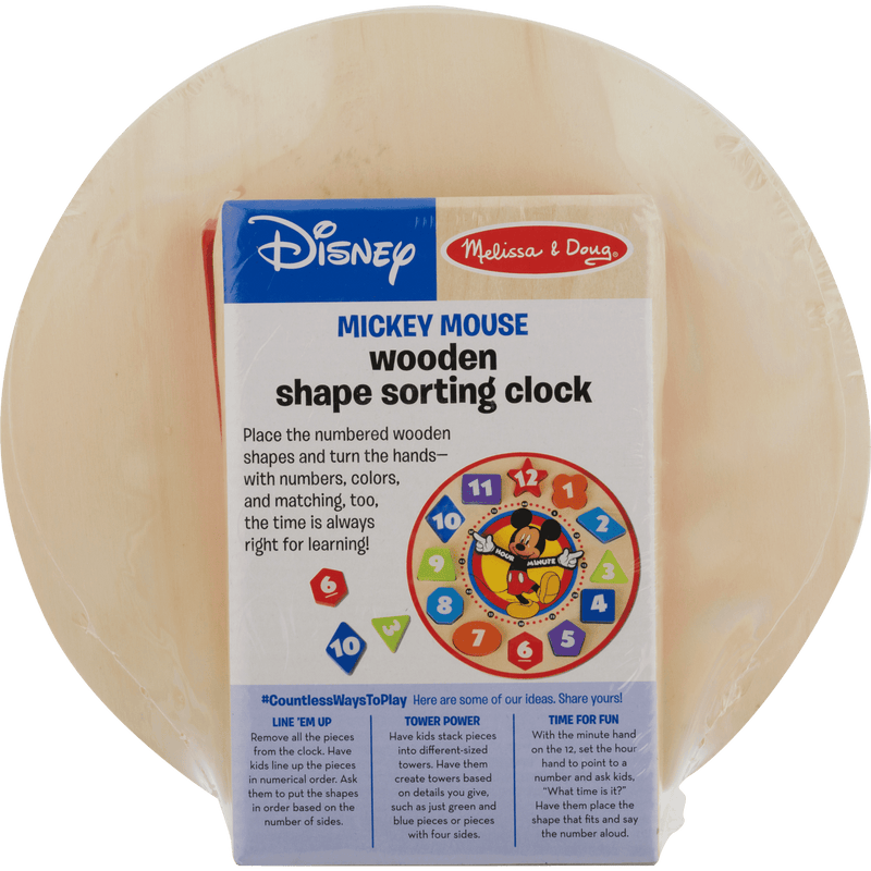 Melissa & Doug Disney Mickey Mouse Wooden Shape Sorting Clock