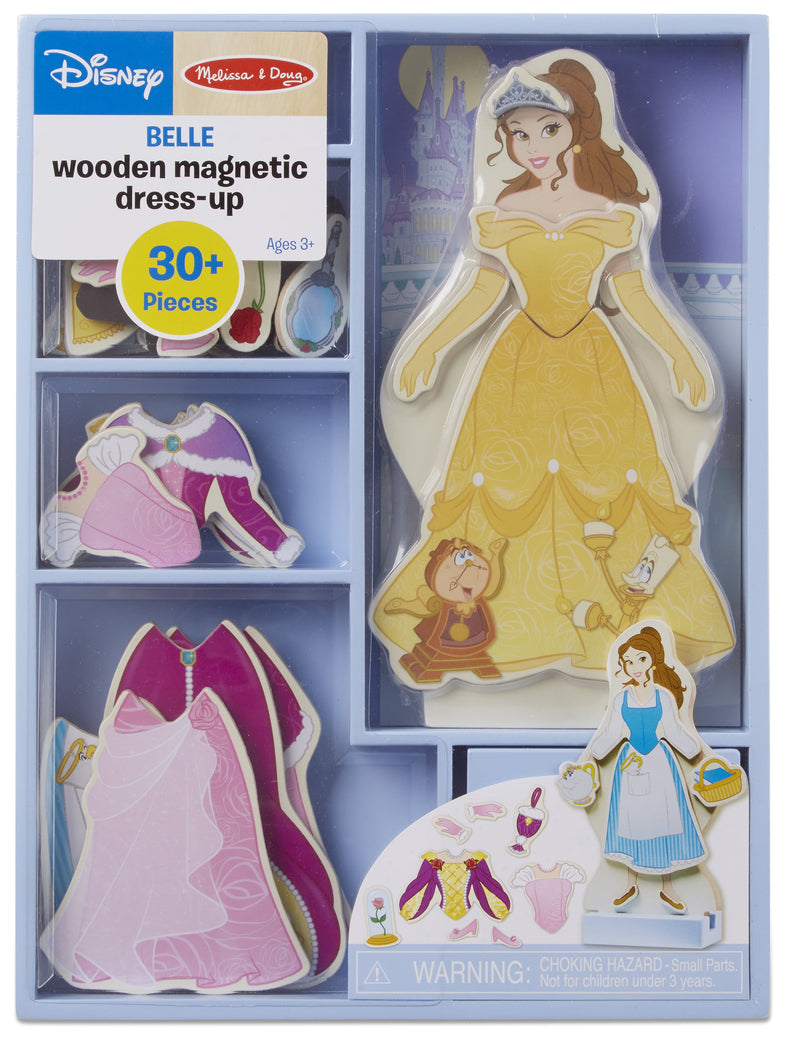 Melissa & Doug Disney Belle Magnetic Dress-Up Wooden Doll Pretend Play Set