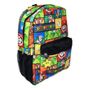 Super Mario Bros. All Over Print 16 inch Polyester School Backpack with Front Pocket for Boys