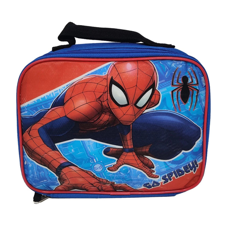 Spider-Man Backpack 16" & Insulated Lunch Bag Detachable 2-Pcs Marvel Boys Blue