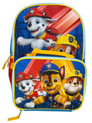 Paw Patrol 16" Shoulder Backpack for School with Rectangular Lunch Bag, for Boys