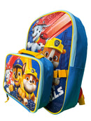 Paw Patrol 16" Shoulder Backpack for School with Rectangular Lunch Bag, for Boys