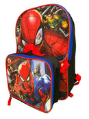 Marvel Spider-Man 16" Shoulder Backpack for School with Rectangular Lunch Bag
