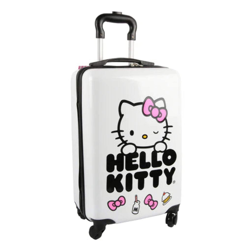 Hello Kitty Pink 18" Hard Sided Carry On Luggage w/4 Spinner Wheels