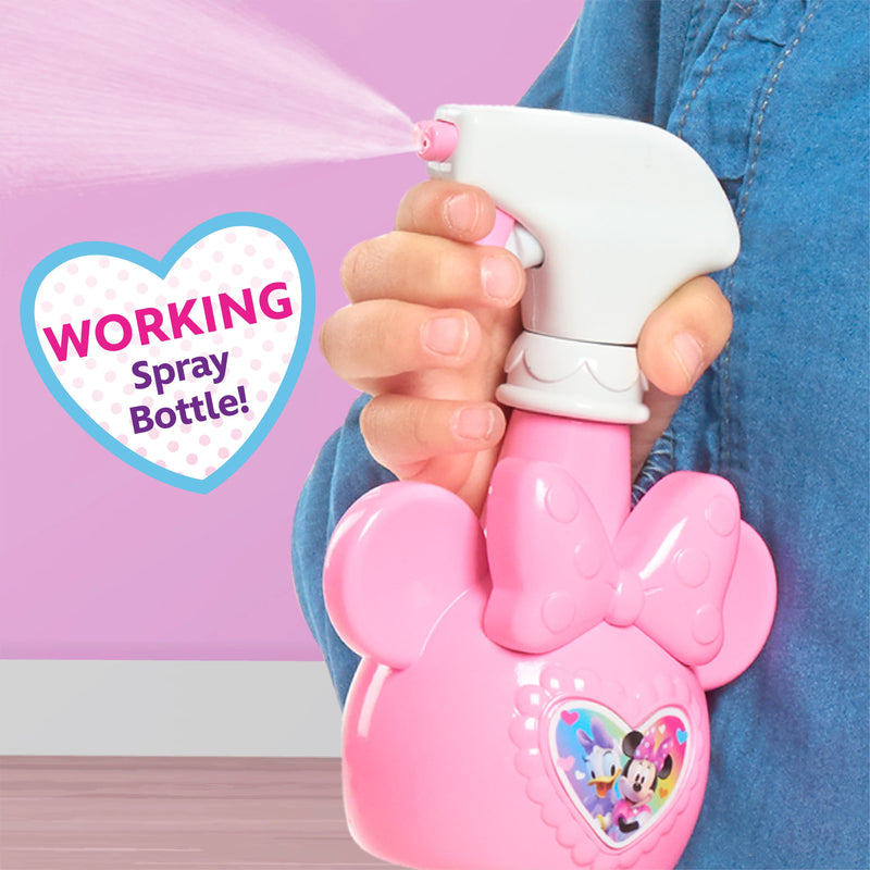 Just Play Disney Junior Minnie Mouse Sparkle N’ Clean Caddy, Dress Up and Pretend Play, Kids Toys for Ages 3 up
