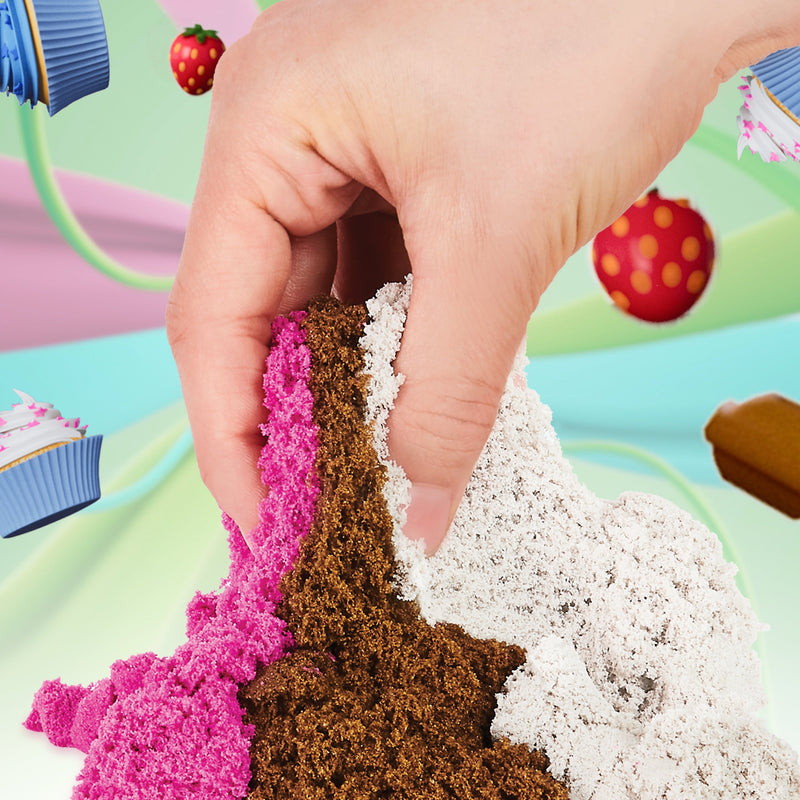 Kinetic Sand Scents, Ice Cream Treats Playset with 3 Colors of All-Natural Scented Sand
