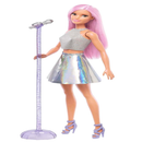 Barbie Pop Star Fashion Doll Dressed in Iridescent Skirt with Pink Hair & Brown Eyes
