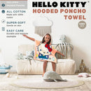 Sanrio Hello Kitty Kids Super Soft Bath/Pool/Beach Soft Cotton Terry Hooded Towel Wrap, 24 in x 44 in