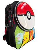 Pokemon "Pokeball" 16" Backpack with Molded Round Front Pocket & Metallic Printing