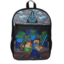 Minecraft Steve Alex 16" Backpack Creepers Zombies Diamond Sword