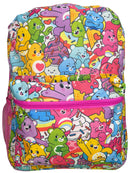Care Bears All Over Print Nylon Kids School Backpack 16", Colorful and Fun for Girls