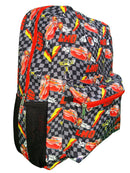 Disney Cars Lightning Mc Queen Checkered 16" Nylon School Backpack for Kids, with a front Pocket