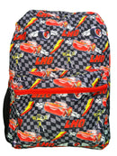 Disney Cars Lightning Mc Queen Checkered 16" Nylon School Backpack for Kids, with a front Pocket