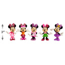 Just Play Disney Junior Minnie Mouse 3 inch Tall Collectible Figure Set, 5 Piece Set Includes Tennis, Hula, Candy Maker, Popstar, and Ballerina Outfits, Kids Toys for Ages 3 up