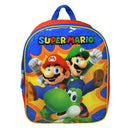Super Mario Bros Backpack 15" Luigi Yoshi Nintendo Red Blue Boys Video Game