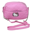 Pink Nylon Hello Kitty Quilted Crossbody Bag for Girls, Adjustable Strap