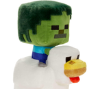 Mattel Minecraft Plush Zombie Chicken Jockey Toy, Collectible Stuffed Animal, 8-inch Soft Doll Inspired by Video Game Character