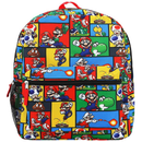 Bioworld Super Mario 16" Kids Backpack with Colorful Cartoon School Bag with Front Pocket & Side Mesh