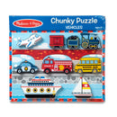 Melissa & Doug Vehicles Wooden Chunky Puzzle - Plane, Train, Cars, and Boats (9 pcs)